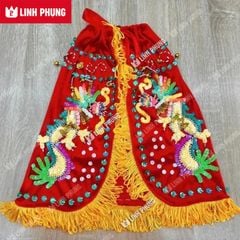 Áo choàng cho tượng ông - vải nhung kết 2 rồng (20cm - 1m6) - Mã: C2R
