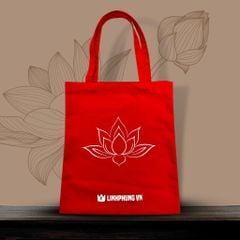 [SẢN PHẨM QUÀ TẶNG] Túi Đi Chùa Linh Phụng - Vải Canvas In Hoa Sen Trang Nhã