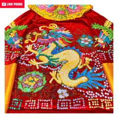 Áo bà loại Áo Mặc Rồng Kết Chìm cho tượng ngồi kícḣ cỡ áo từ 30cm đến 1m5 | Áo Mão Thờ Cúng - Linh Phụng
