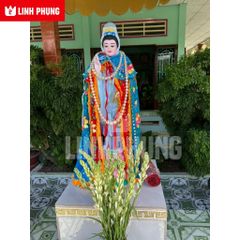 Áo choàng Quan Âm nhung kết cườm - 80cm - QAK