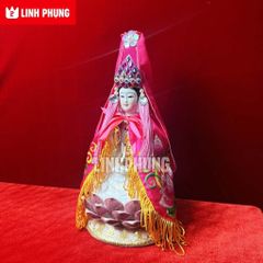 Combo áo thêu + mão Quan Âm hột (size tượng 20cm, 30cm, 40cm) - Mã: QAH, QAT
