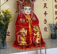 Áo Choàng Nhung Rồng Phụng Vàng Decal (Cúng Bà Địa Mẫu, Chúa Xứ, Ngũ Hành,v.v..) - Mã SP: CRPTV