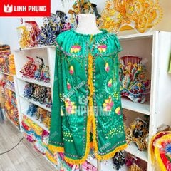 Áo Choàng Mẹ Quan Âm vải nhung kết seᵰ Trúc dành cho tượng cao từ 1M đến 2M5