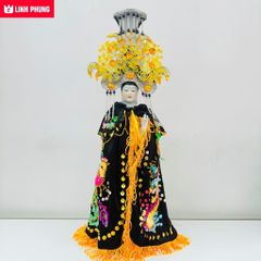 Combo áo mão bà Diêu Trì Địa Mẫu dành cho tượng cao 30cm ni 18cm - Mão đen HKP và Áo vàng