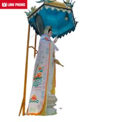 Áo choàng Mẹ Quan Âm loại vải nhung kết cườm dành cho tượng cao 3m đến 3m5