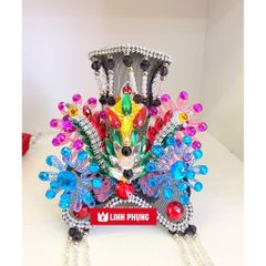 Mão bà hột đá ngũ sắc (Đỏ/Vàng) - Size tượng: 30cm-40cm (Ni 18-22cm): Mã BNS