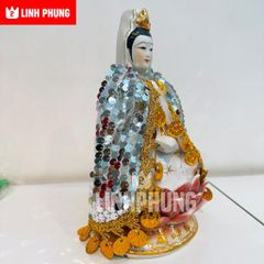 Áo choàng Quan Âm vải kim sa - Size tượng 20cm - 60cm, Mã: KS9L