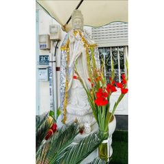 Áo Choàng Mẹ Quan Âm Vải Kim Sa Trơn dành cho tượng cao từ 20cm đến 60cm