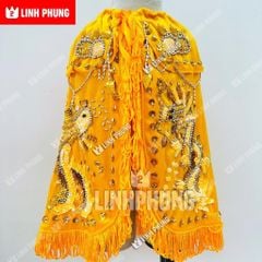 Áo Choàng Nhung Rồng Phụng Vàng Decal cúng Bà Địa Mẫu/ Chúa Xứ/ Ngũ Hành cho tượng cao từ 30cm đến 1m6