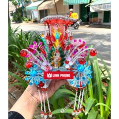 Mão bà hột đá ngũ sắc (Đỏ/Vàng) - Size tượng: 30cm-40cm (Ni 18-22cm): Mã BNS