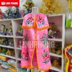 Áo choàng Quan Âm thêu vải phi bóng | Dành cho tượng cao 80cm | Áo Mão Thờ Cúng - Linh Phụng QAT