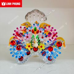 Combo áo choàng và mão bà mẫu hoa cho tượng cao 30cm ni 18cm - Mã: HTM, HNS
