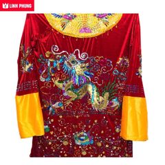 Áo Bà Châu Đốc An Giang loại Áo Mặc Rồng Phụng Chìm kết Kim Sa kích cỡ 1m8