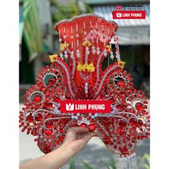 Chùa Hang Hà Tiên - Áo Mão Bà Chúa - Size: 1m8 - Ni80 - Đồ Cúng Cao Cấp Trang Nghiêm - Linh Phụng