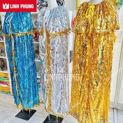 Áo Choàng Mẹ Quan Âm Vải Kim Sa Trơn dành cho tượng cao từ 20cm đến 60cm