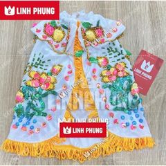 Áo choàng Quan Âm vải nhung kết sen trúc dành cho tượng cao 30cm đến 60cm