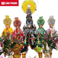 Mão 5 Bà Ngũ Hành (không áo) mẫu Hột Đá Toàn Màu cho tượng cao 40cm ni 22cm