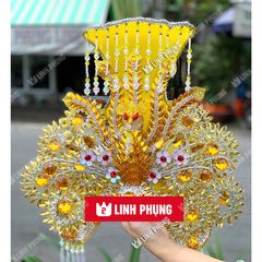 Chùa Hang Hà Tiên - Áo Mão Bà Chúa - Size: 1m8 - Ni80 - Đồ Cúng Cao Cấp Trang Nghiêm - Linh Phụng