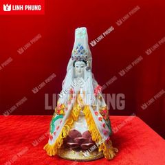 Combo áo nhung và mão Quan Âm hột đá dành cho tượng cao từ 20cm đến 40cm