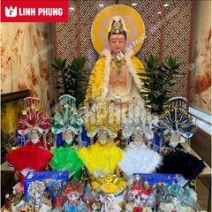 Mão 5 Bà Ngũ Hành (không áo) mẫu Hột Đá Toàn Màu cho tượng cao 40cm ni 22cm