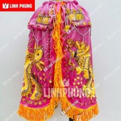 Áo Choàng Nhung Rồng Phụng Vàng Decal cúng Bà Địa Mẫu/ Chúa Xứ/ Ngũ Hành cho tượng cao từ 30cm đến 1m6
