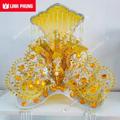 Miếu Bà Tà Kiết - Áo Mão Bà Chúa Xứ Nguyên Nhung kích cỡ dài 1m2 ni60 Đồ Cúng Cao Cấp Trang Nghiêm - Linh Phụng