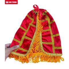 Áo choàng Địa Tạng Vương Bồ Tát (Không mão) | Dài 30cm - Màu Đỏ | Áo Mão Thờ Cúng - Linh Phụng