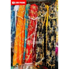 Áo choàng Quan âm Nam Hải  Cổ Thạch Bình Thuận kícḣ thước áo dài 3m5