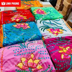 Áo choàng Quan Âm nhung kết cườm - 80cm - QAK