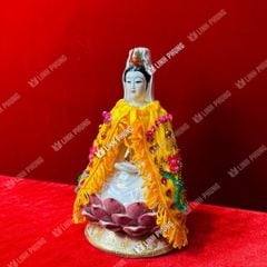 Áo choàng Quan Âm vải nhung kết seᵰ trúc (không mão) Size: 20cm QAK