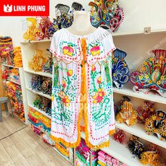 Áo choàng Quan Âm ở chùa Châu Đốc 2 Nhà Bè kícḣ thước dài 2m5 (loại thêu, nhung)
