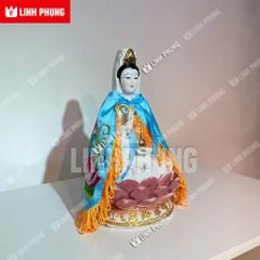 Áo choàng Quan Âm vải phi thêu seᵰ trúc dành cho tượng cao 20cm | Áo Mão Thờ Cúng - Linh Phụng