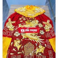 Áo Bà loại Áo mặc Rồng Kết Nổi dành cho Tượng ngồi Chúa Xứ, Tam Tòa, Linh Sơn Thánh Mẫu kícḣ thước từ 80cm đến 1m8
