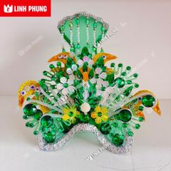 Combo áo choàng và mão bà mẫu hoa cho tượng cao 30cm ni 18cm - Mã: HTM, HNS