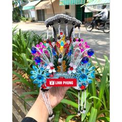 Mão bà hột đá ngũ sắc (Đỏ/Vàng) - Size tượng: 30cm-40cm (Ni 18-22cm): Mã BNS