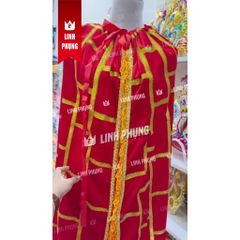 Áo choàng Địa Tạng Vương Bồ Tát (Không mão) | Dài 2m2 đến 2m5 - Màu Đỏ | Áo Mão Thờ Cúng - Linh Phụng