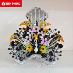 Combo áo choàng và mão bà mẫu hoa cho tượng cao 30cm ni 18cm - Mã: HTM, HNS