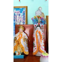 Mão bà loại hột đá ngũ sắc dành cho tượng cao từ 30cm đến 40cm