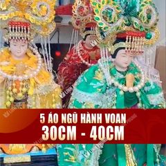 Áo 5 Bà Ngũ Hành Nương Nương Vải Voan 2 Lớp dành cho tượng cao từ 30cm đến 40cm