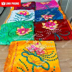 Áo choàng Mẹ Quan Âm loại vải nhung kết cườm dành cho tượng cao 3m đến 3m5