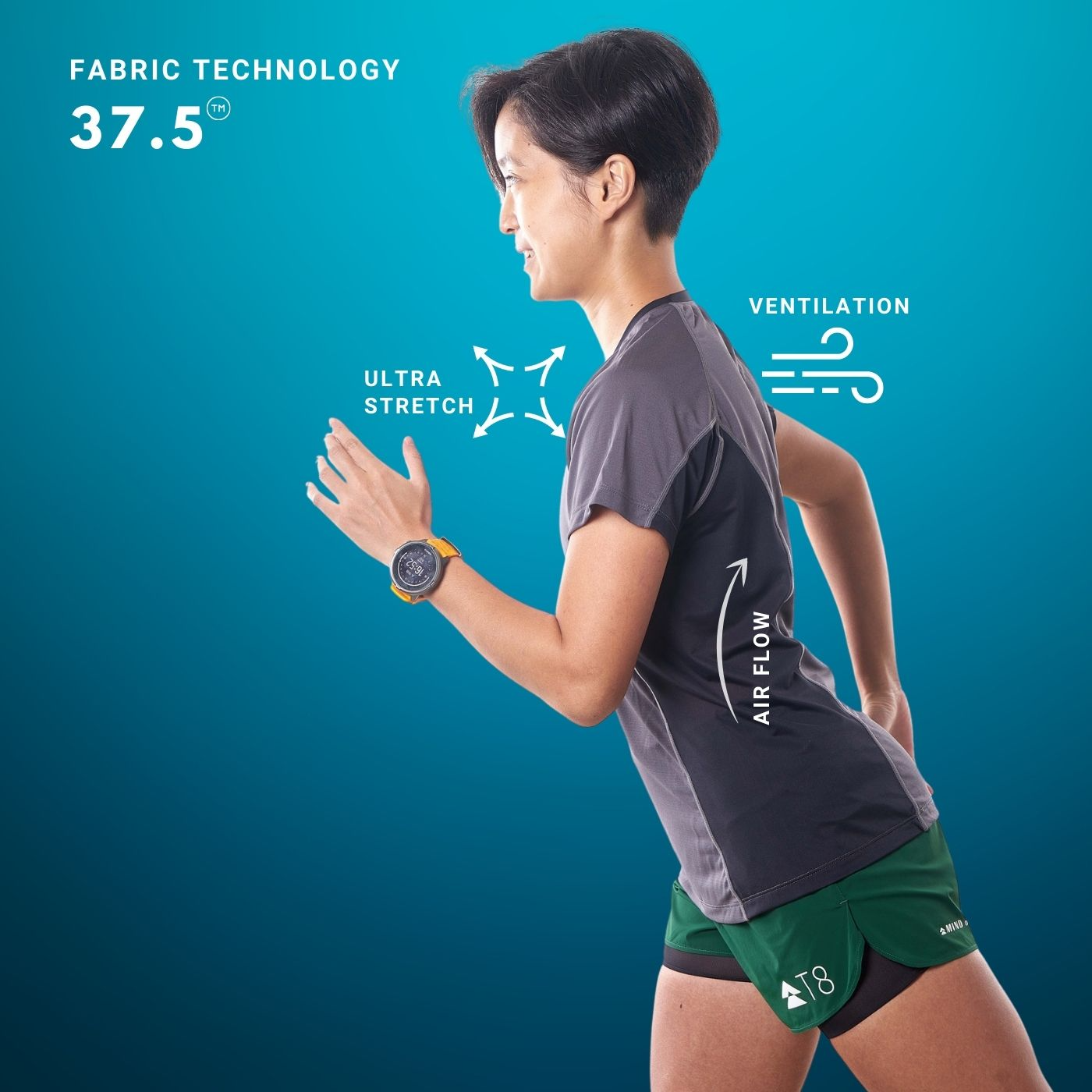  Áo Chạy Bộ Siêu Mát Nữ T8 Iced Tee - Màu Đen 