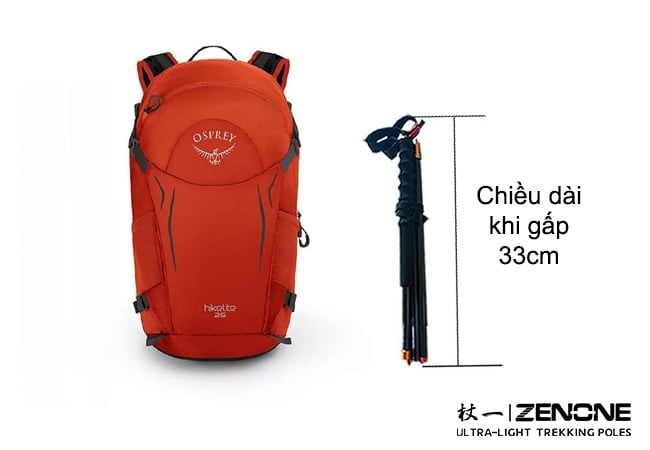  Gậy Leo Núi Chạy Trail Zenone Z2105 - Siêu Nhẹ Full Carbon 
