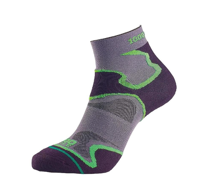  Tất Cổ Ngắn Chống Phồng Rộp 1000 Mile Fusion Anklet Double Layer - Màu Đen Xanh Lá 