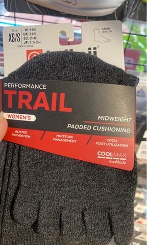  Tất Chạy Trail 5 Ngón Nữ Injinji Trail Midweight Crew 