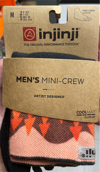  Tất Chạy Trail 5 Ngón Nam Injinji Artist Designed Midweight Mini-Crew 