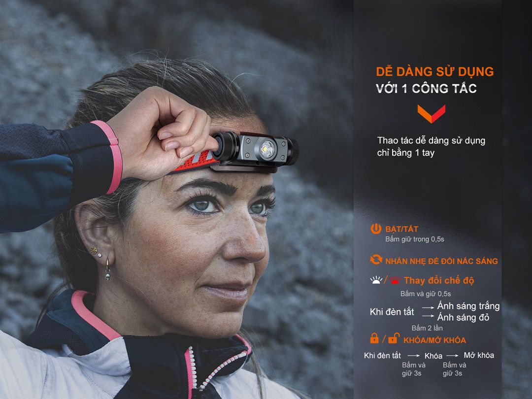  Đèn pin đội đầu Fenix HM62-T 