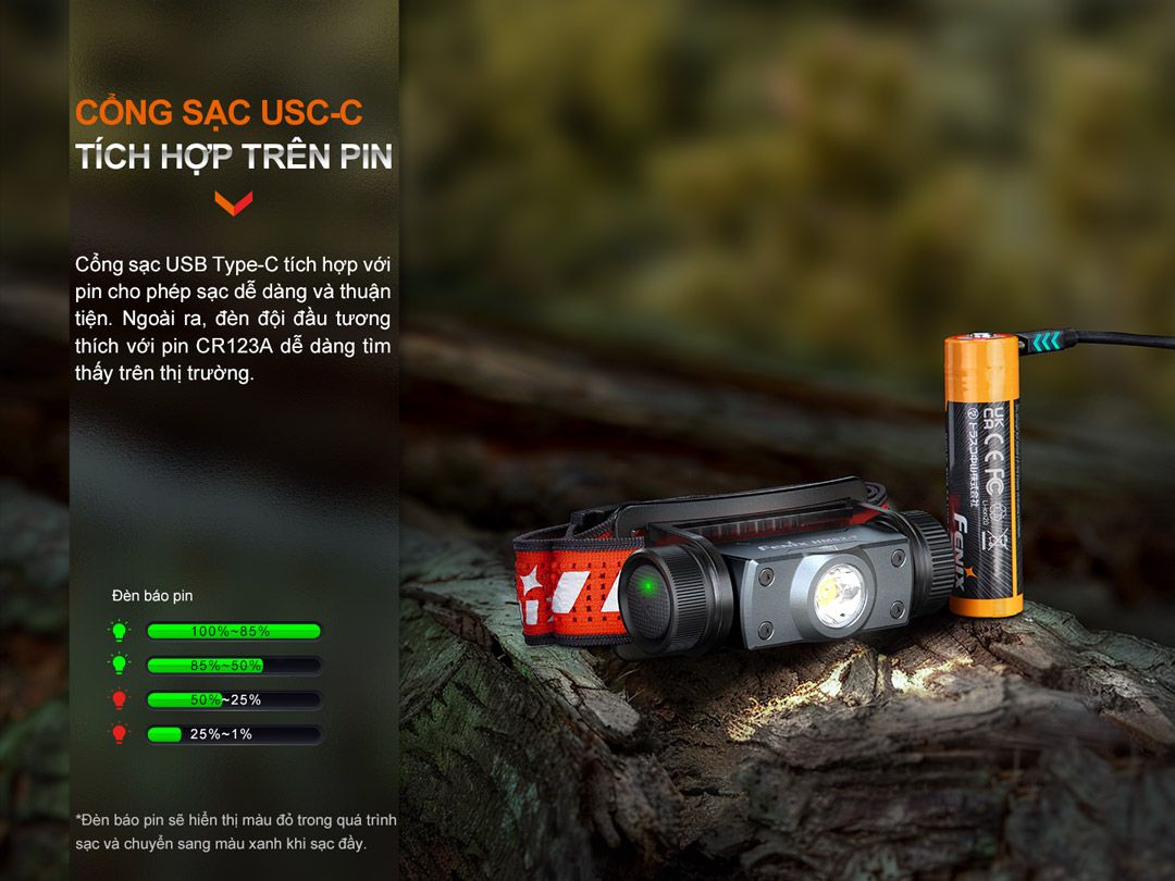  Đèn pin đội đầu Fenix HM62-T 