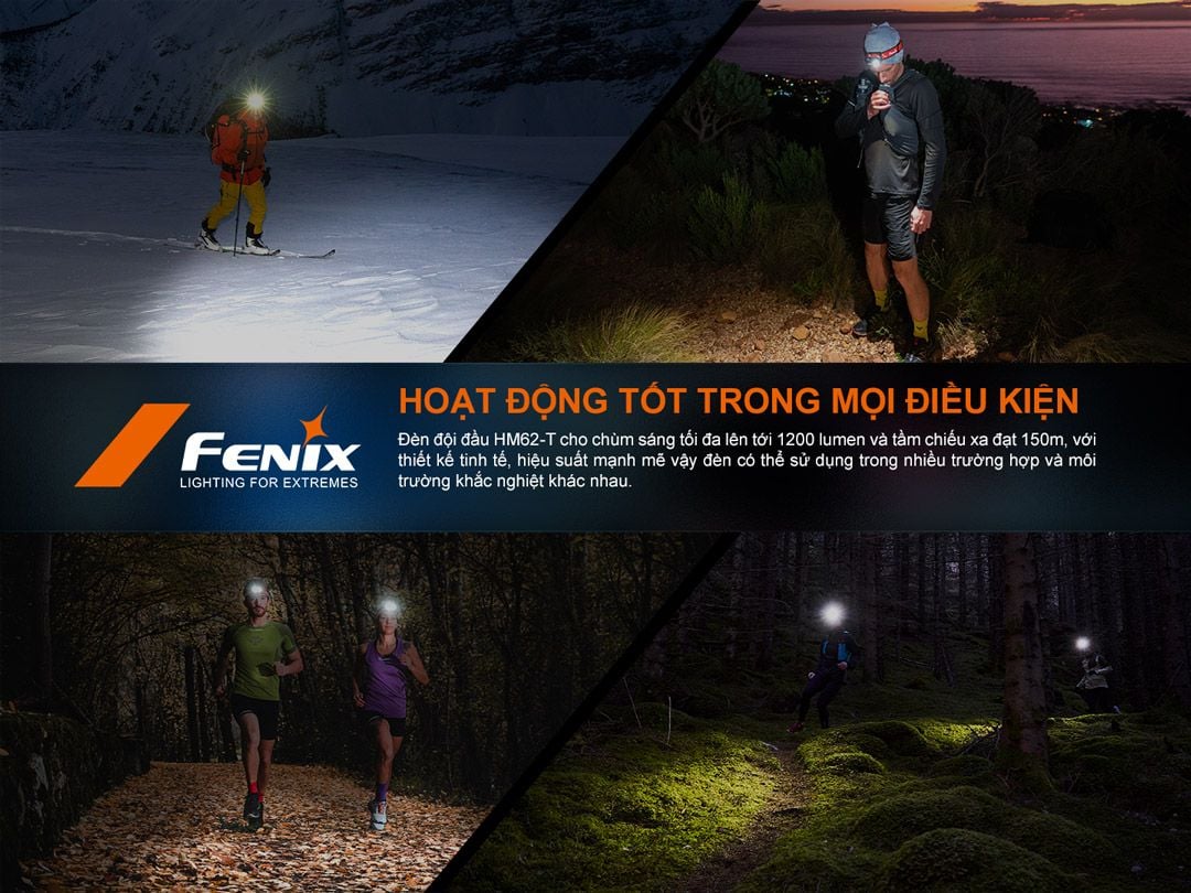  Đèn pin đội đầu Fenix HM62-T 