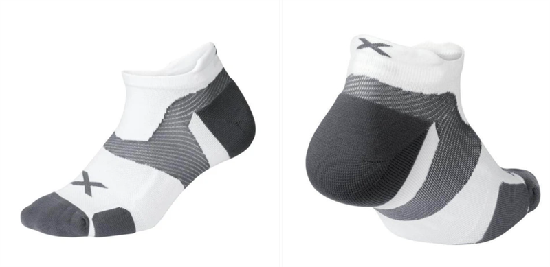  Vớ Chạy Bộ 2XU Vectr Cushion No Show Socks - Màu Trắng Xám 