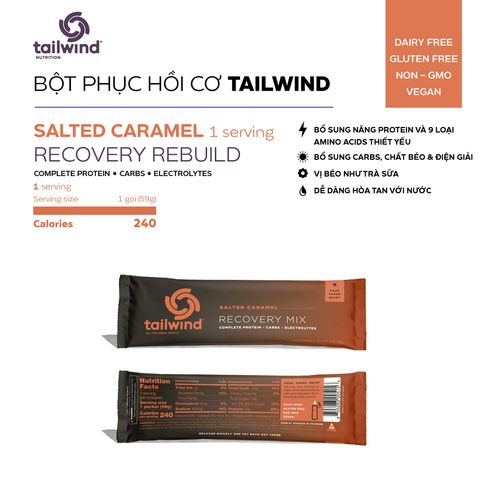  Bột Phục Hồi Cơ Bắp Tailwind Recovery Rebuild - Gói 1serving 20g 